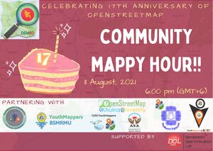 OpenStreetMap Bangladesh Community celebrated the 17th Birthday of #OpenStreetMap with an online "Community Mappy Hour'' in association with local #YouthMappers chapters and multiple teams/groups of OSM in #Bangladesh last 11 August 2021 #OSMAsiaPacific by @osmbangladesh