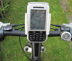 Ipaq mounted on bicycle